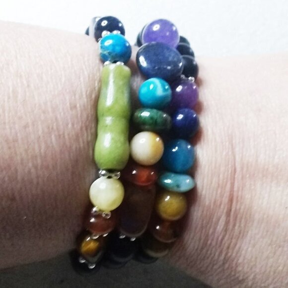 Chakra Bracelet w. Semi-Precious Stones! Meditation Reiki Yoga Energy Chi Flow - Picture 7 of 9